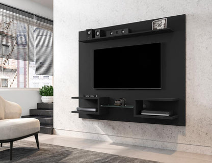 Manhattan Comfort - Plaza Floating Entertainment Center with 6 Fixed Shelves in Black - 224BMC8 veiw 8