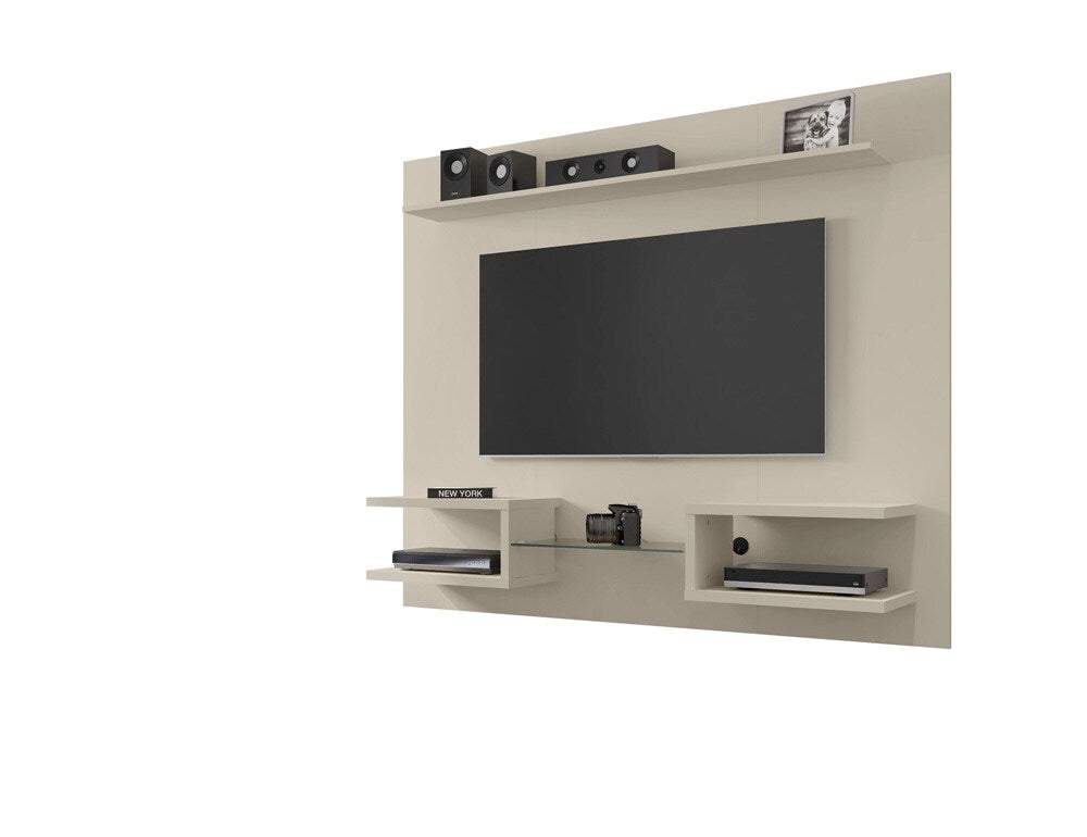 Manhattan Comfort - Plaza Floating Entertainment Center with 6 Fixed Shelves in Off White - 224BMC1 veiw 3