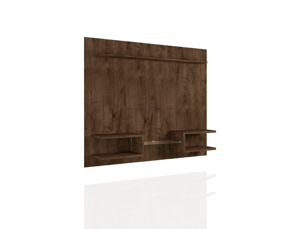 Manhattan Comfort - Plaza Floating Entertainment Center with 6 Fixed Shelves in Rustic Brown - 224BMC9 veiw 2