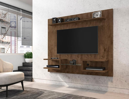 Manhattan Comfort - Plaza Floating Entertainment Center with 6 Fixed Shelves in Rustic Brown - 224BMC9 veiw 8