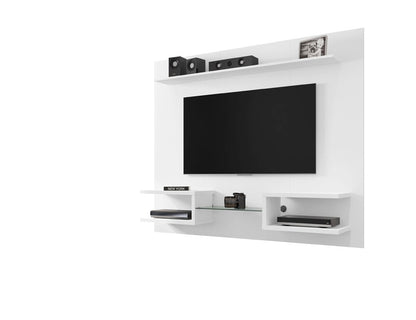 Manhattan Comfort - Plaza Floating Entertainment Center with 6 Fixed Shelves in White - 224BMC6 veiw 3