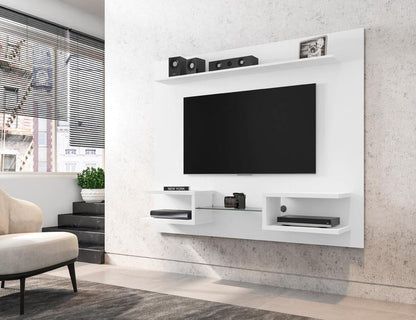 Manhattan Comfort - Plaza Floating Entertainment Center with 6 Fixed Shelves in White - 224BMC6 veiw 8