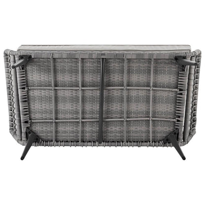 Manhattan Comfort - 4-Piece Portofino Polyester Patio Set with Coffee Table with Iron Steel Legs in Grey - OD-CV019-GY veiw 9