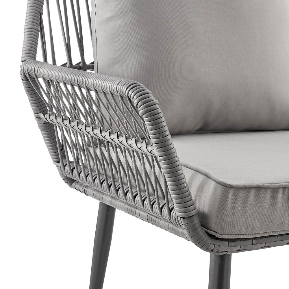 Manhattan Comfort - 4-Piece Portofino Polyester Patio Set with Coffee Table with Iron Steel Legs in Grey - OD-CV019-GY veiw 10