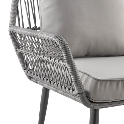 Manhattan Comfort - 4-Piece Portofino Polyester Patio Set with Coffee Table with Iron Steel Legs in Grey - OD-CV019-GY veiw 10