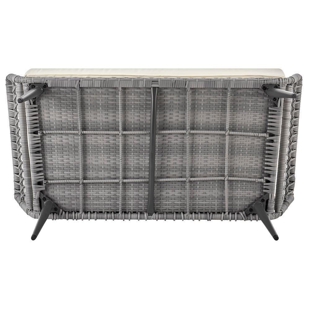 Manhattan Comfort - 4-Piece Portofino Polyester Patio Set with Coffee Table with Iron Steel Legs in Grey and Cream - OD-CV019-CR veiw 9