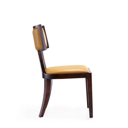 Manhattan Comfort - Pulitzer Faux Leather Dining Chairs with Beech Wood Legs in Camel and Walnut - Set of 2 - DC001-CL veiw 5