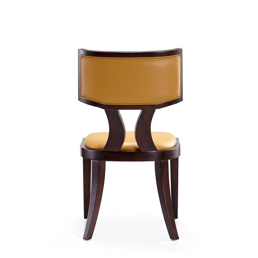 Manhattan Comfort - Pulitzer Faux Leather Dining Chairs with Beech Wood Legs in Camel and Walnut - Set of 2 - DC001-CL veiw 6