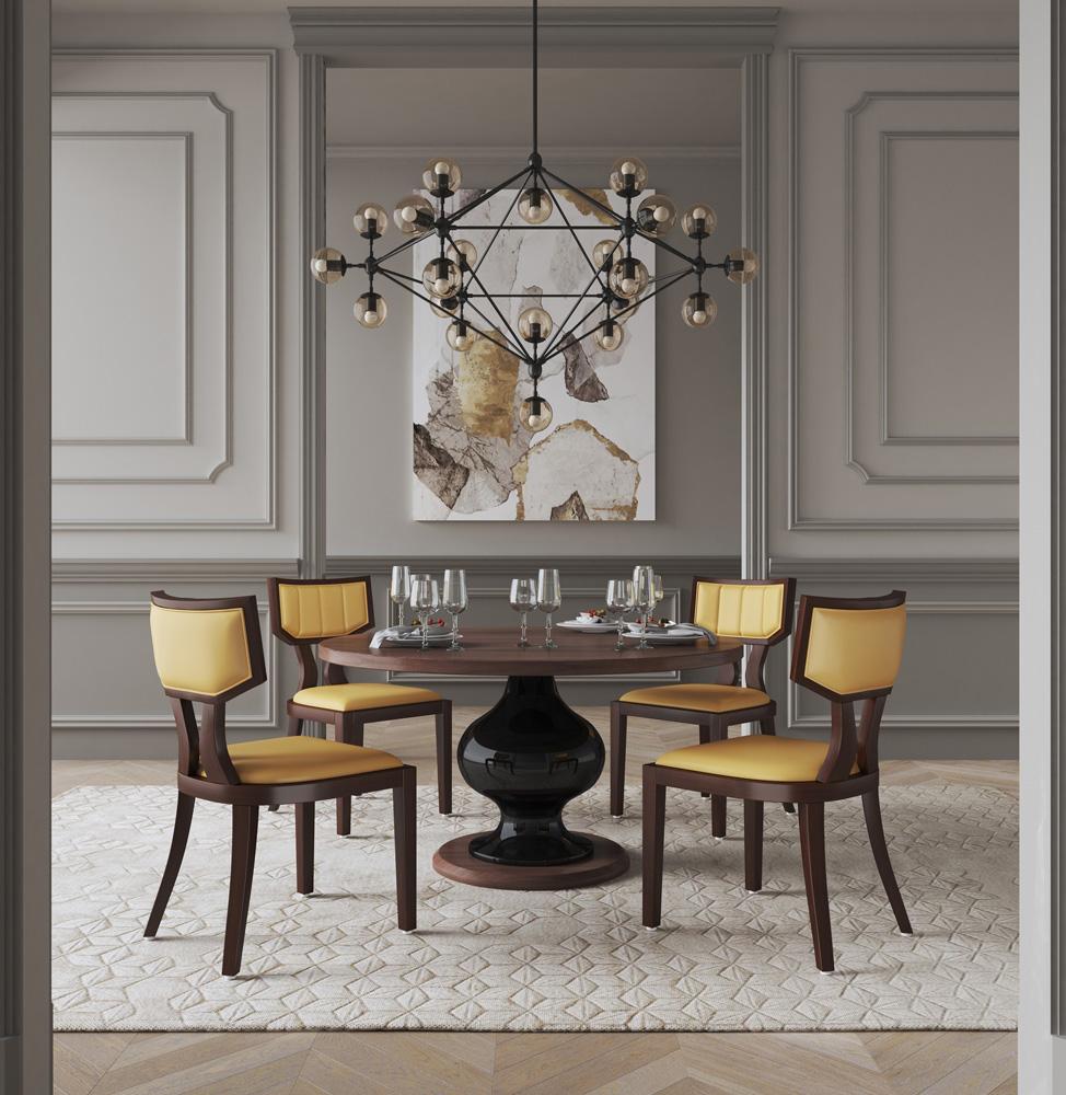 Manhattan Comfort - Pulitzer Faux Leather Dining Chairs with Beech Wood Legs in Camel and Walnut - Set of 2 - DC001-CL veiw 7
