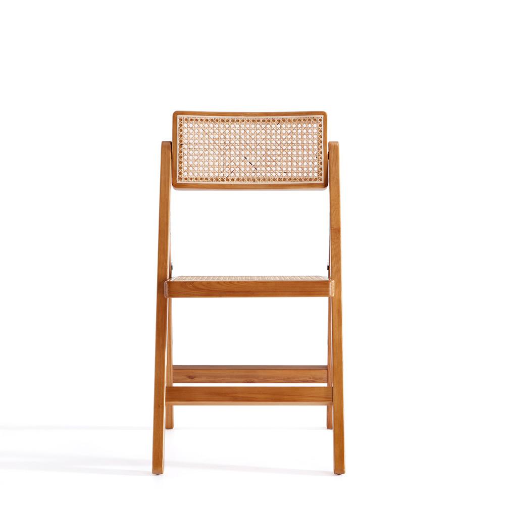 Manhattan Comfort - Pullman Dining Folding Chair with American Ash Wood Legs in Nature - Set of 4 - 2-DCCA08-NA veiw 2