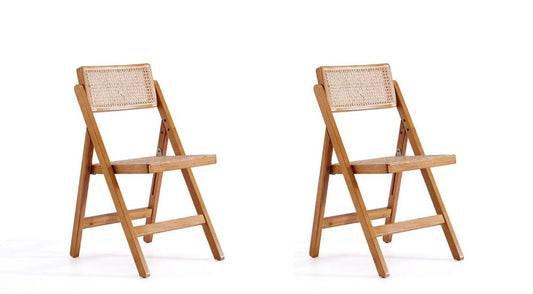 Manhattan Comfort - Pullman Dining Folding Chair with American Ash Wood Legs in Nature - Set of 2 - DCCA08-NA veiw 1