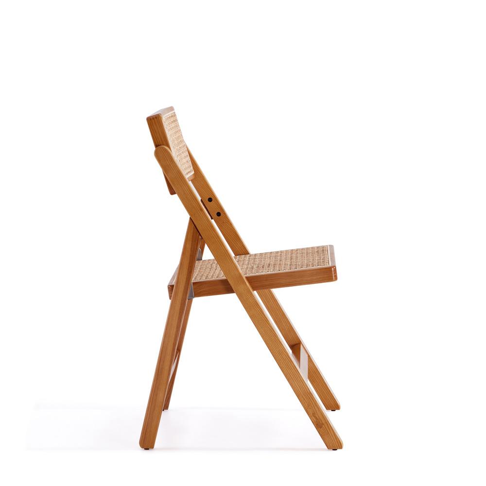 Manhattan Comfort - Pullman Dining Folding Chair with American Ash Wood Legs in Nature - Set of 2 - DCCA08-NA veiw 3