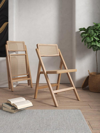 Manhattan Comfort - Pullman Dining Folding Chair with American Ash Wood Legs in Nature - Set of 2 - DCCA08-NA veiw 10