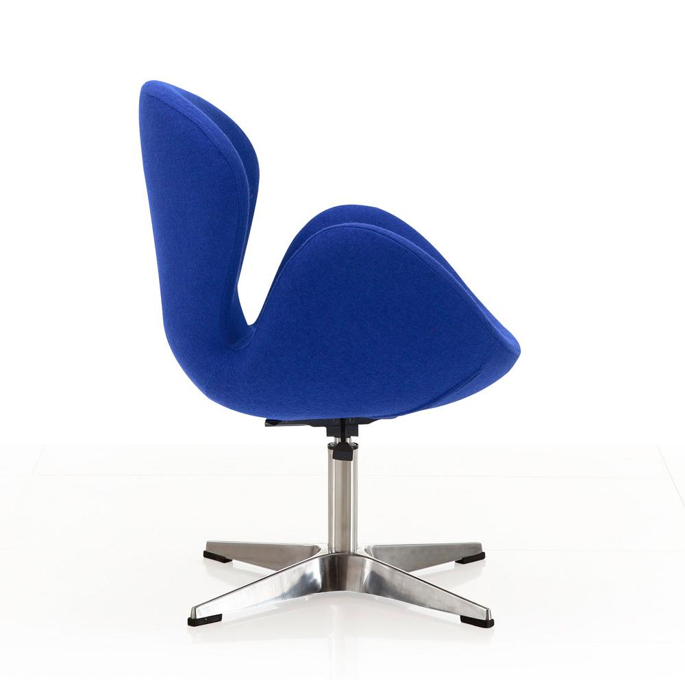 Manhattan Comfort - Raspberry Wool Blend Accent Chair with Metal Legs in Blue and Polished Chrome - Set of 2 - 2-AC038-BL veiw 5