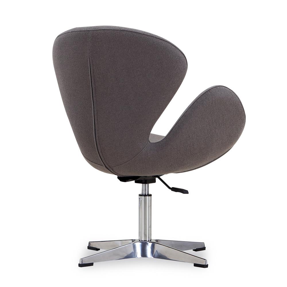 Manhattan Comfort - Raspberry Wool Blend Accent Chair with Metal Legs in Grey and Polished Chrome - Set of 2 - 2-AC038-GY veiw 4