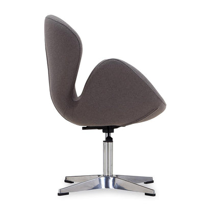 Manhattan Comfort - Raspberry Wool Blend Accent Chair with Metal Legs in Grey and Polished Chrome - Set of 2 - 2-AC038-GY veiw 5