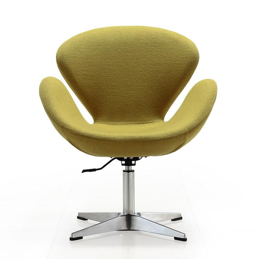 Manhattan Comfort - Raspberry Wool Blend Accent Chair with Metal Legs in Green and Polished Chrome - AC038-GR veiw 2