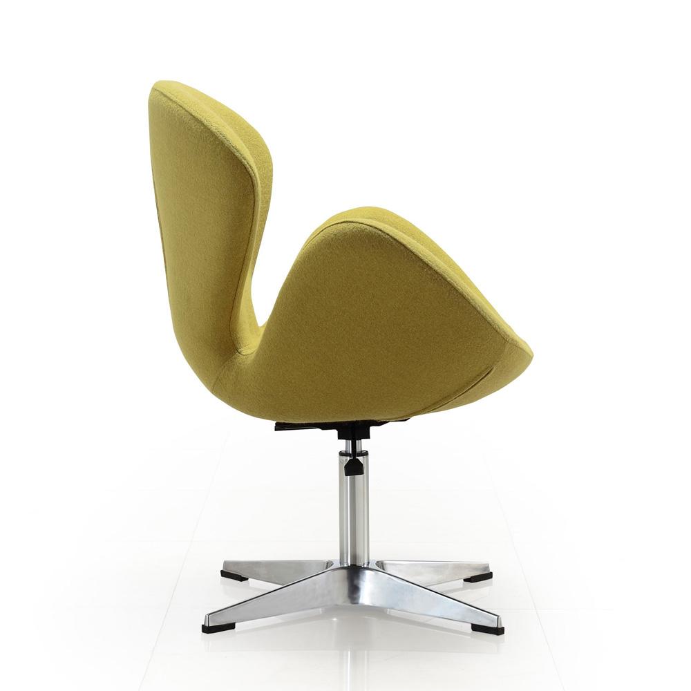 Manhattan Comfort - Raspberry Wool Blend Accent Chair with Metal Legs in Green and Polished Chrome - AC038-GR veiw 4