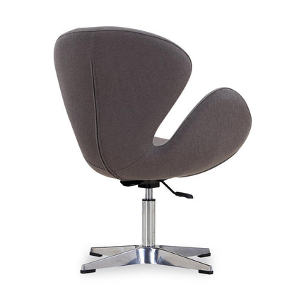 Manhattan Comfort - Raspberry Wool Blend Accent Chair with Metal Legs in Grey and Polished Chrome - AC038-GY veiw 3