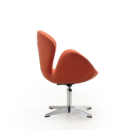 Manhattan Comfort - Raspberry Wool Blend Accent Chair with Metal Legs in Orange and Polished Chrome - AC038-OR veiw 2