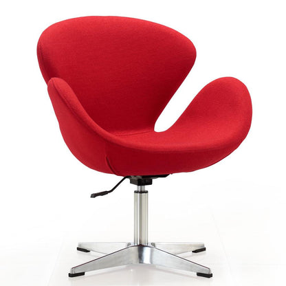 Manhattan Comfort - Raspberry Wool Blend Accent Chair with Metal Legs in Red and Polished Chrome - AC038-RD veiw 1