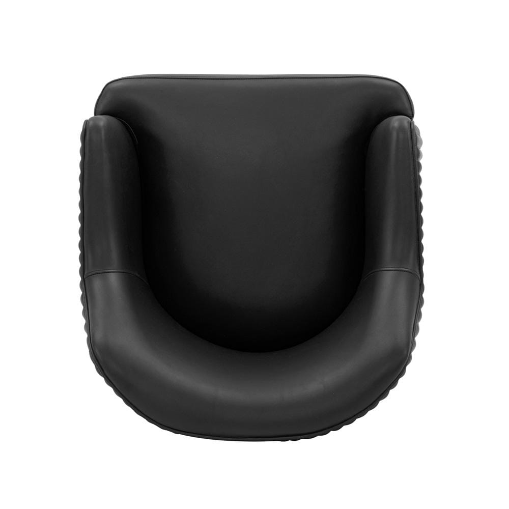 Manhattan Comfort - Raya Leatherette Dining Armchair with Stainless Steel Legs in Black - Set of 2 - 2-DC078-BK veiw 4