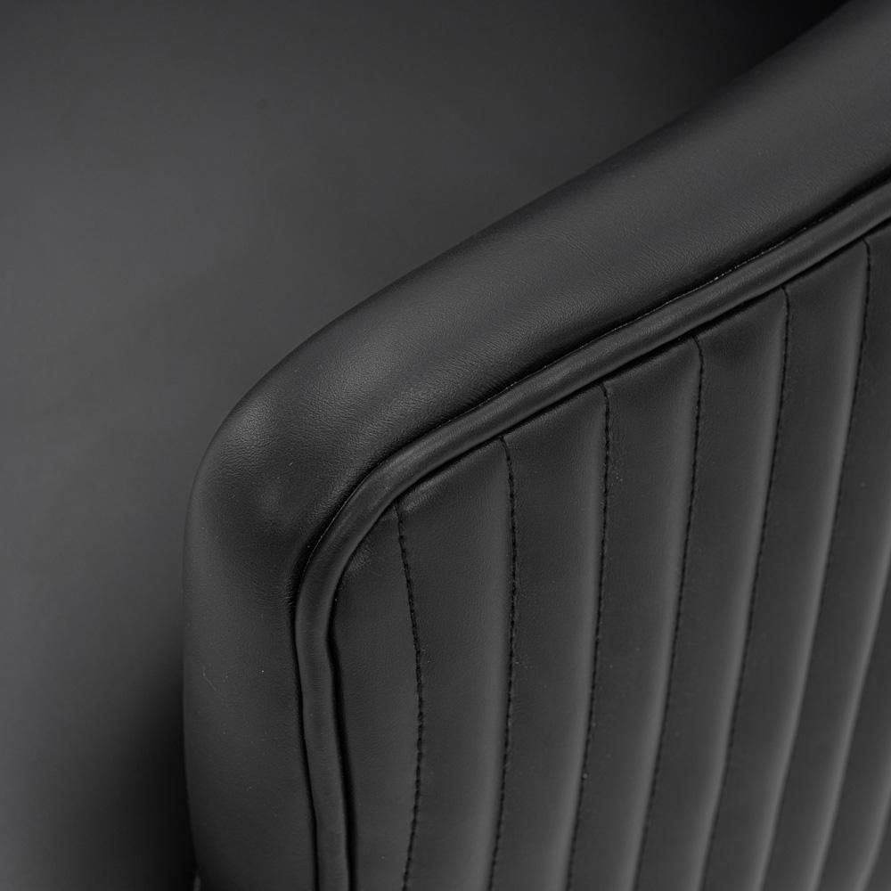 Manhattan Comfort - Raya Leatherette Dining Armchair with Stainless Steel Legs in Black - Set of 2 - 2-DC078-BK veiw 6