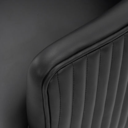 Manhattan Comfort - Raya Leatherette Dining Armchair with Stainless Steel Legs in Black - Set of 2 - 2-DC078-BK veiw 6