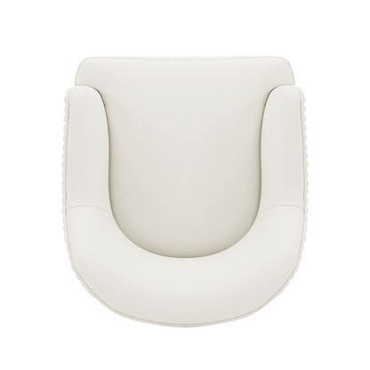 Manhattan Comfort - Raya Leatherette Dining Armchair with Stainless Steel Legs in Cream - Set of 2 - 2-DC078-CR veiw 4