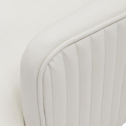 Manhattan Comfort - Raya Leatherette Dining Armchair with Stainless Steel Legs in Cream - Set of 2 - 2-DC078-CR veiw 6
