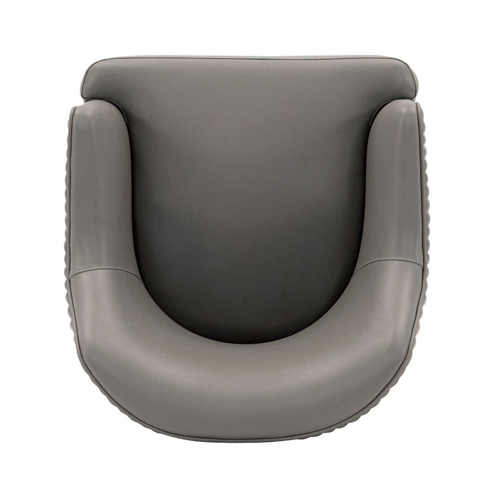 Manhattan Comfort - Raya Leatherette Dining Armchair with Stainless Steel Legs in Taupe - DC078-TP veiw 4