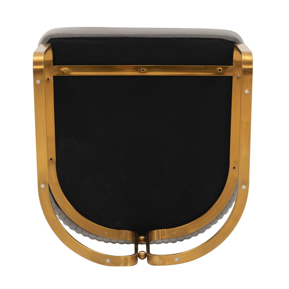 Manhattan Comfort - Raya Leatherette Dining Armchair with Stainless Steel Legs in Taupe - DC078-TP veiw 5
