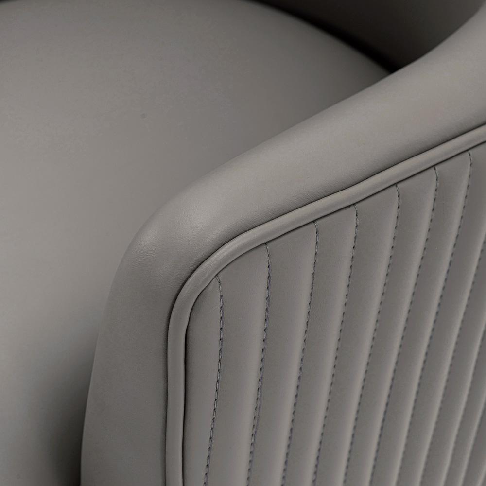 Manhattan Comfort - Raya Leatherette Dining Armchair with Stainless Steel Legs in Taupe - DC078-TP veiw 6