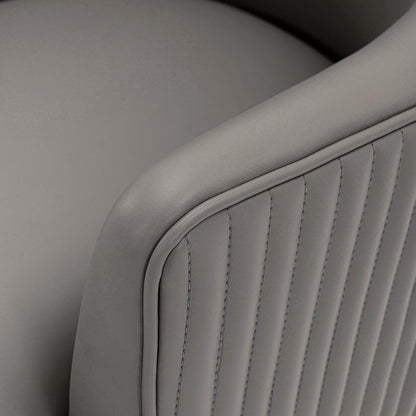 Manhattan Comfort - Raya Leatherette Dining Armchair with Stainless Steel Legs in Taupe - DC078-TP veiw 6