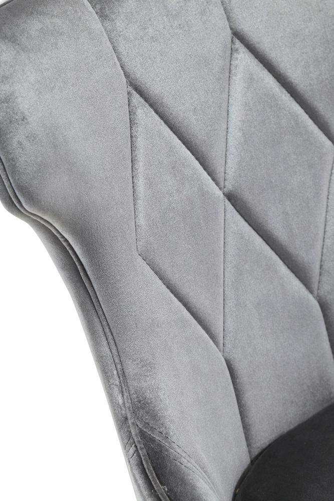 Manhattan Comfort - Reine Velvet Dining Chairs with Beech Wood Legs in Grey and Walnut - Set of 2 - DC007-GY veiw 5