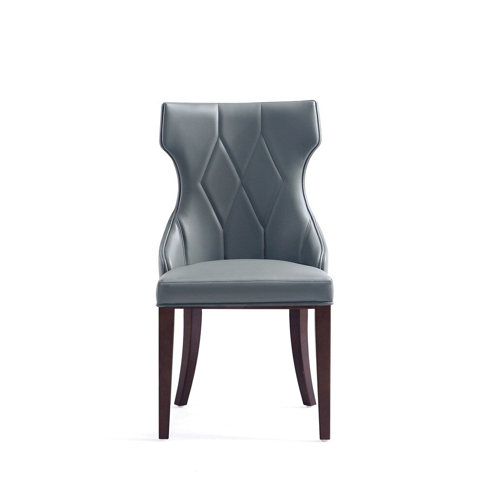Manhattan Comfort - Reine Faux Leather Dining Chairs with Beech Wood Legs in Pebble Grey - Set of 2 - DC007-PE veiw 3