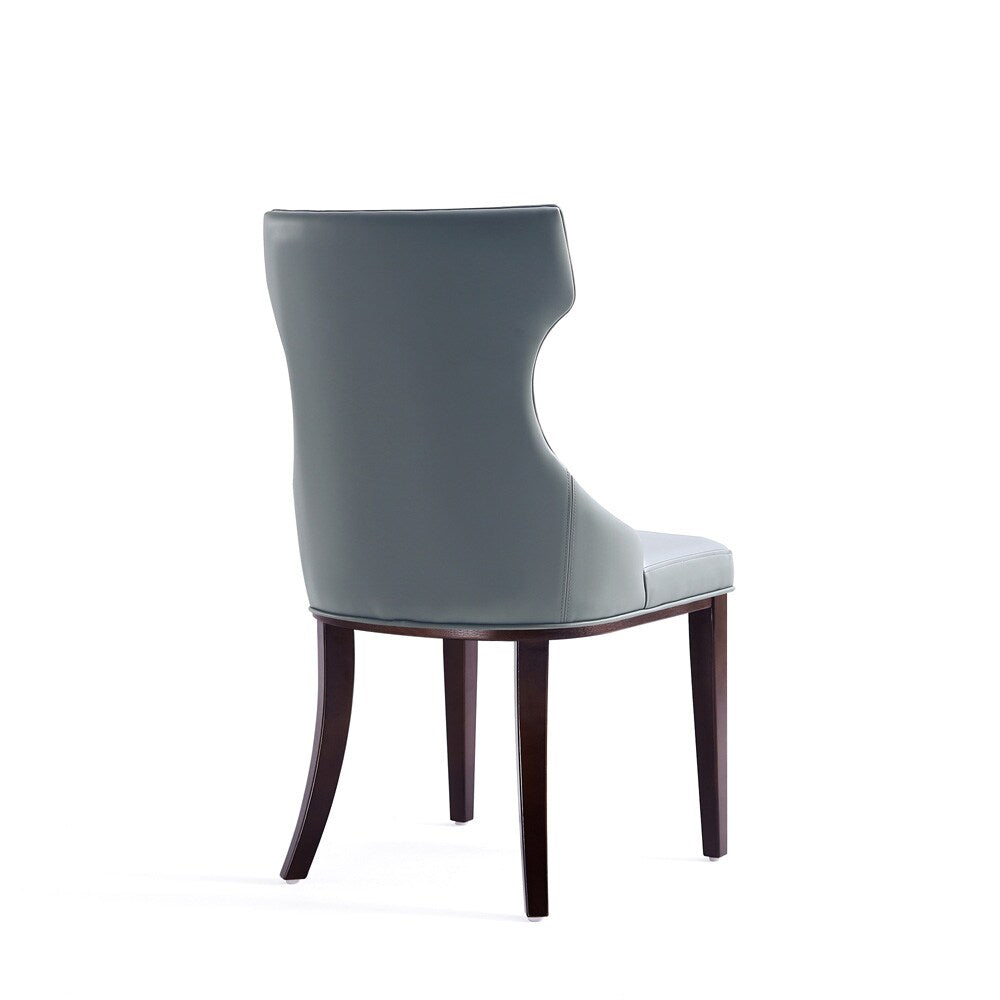 Manhattan Comfort - Reine Faux Leather Dining Chairs with Beech Wood Legs in Pebble Grey - Set of 2 - DC007-PE veiw 4