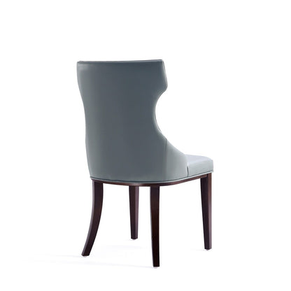 Manhattan Comfort - Reine Faux Leather Dining Chairs with Beech Wood Legs in Pebble Grey - Set of 2 - DC007-PE veiw 4