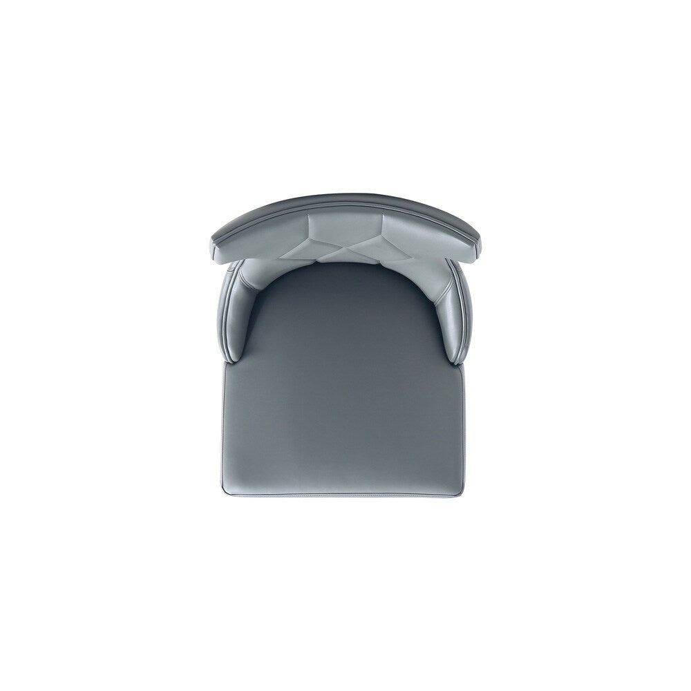 Manhattan Comfort - Reine Faux Leather Dining Chairs with Beech Wood Legs in Pebble Grey - Set of 2 - DC007-PE veiw 7