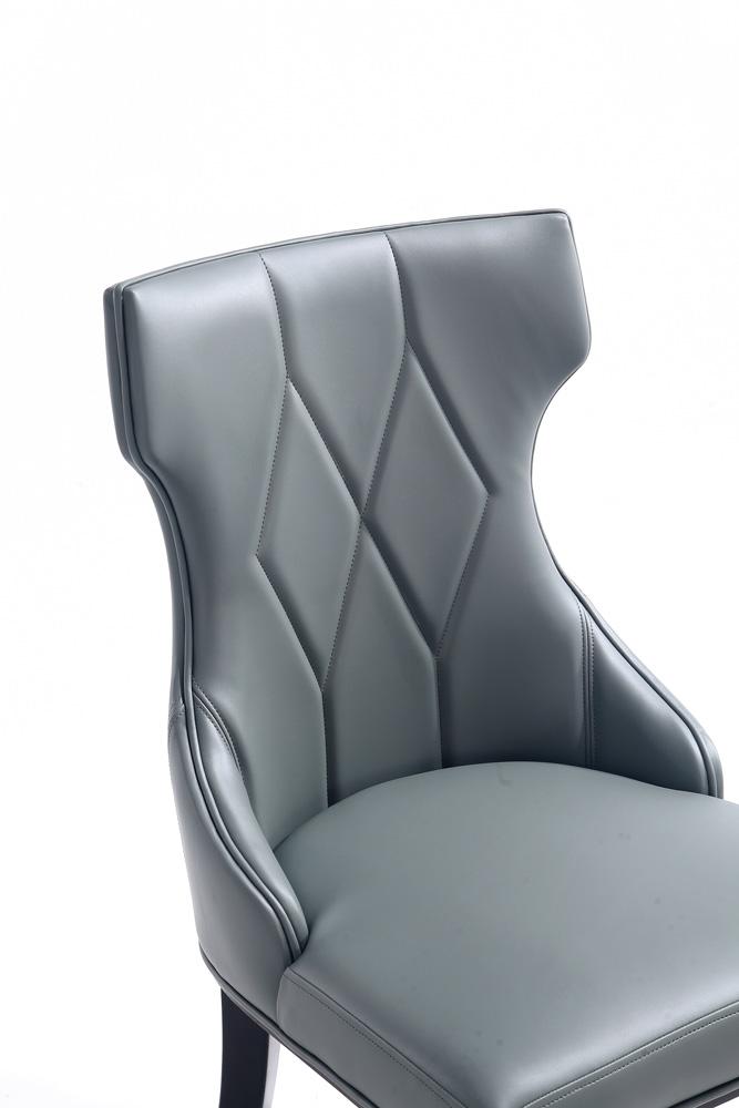 Manhattan Comfort - Reine Faux Leather Dining Chairs with Beech Wood Legs in Pebble Grey - Set of 2 - DC007-PE veiw 9