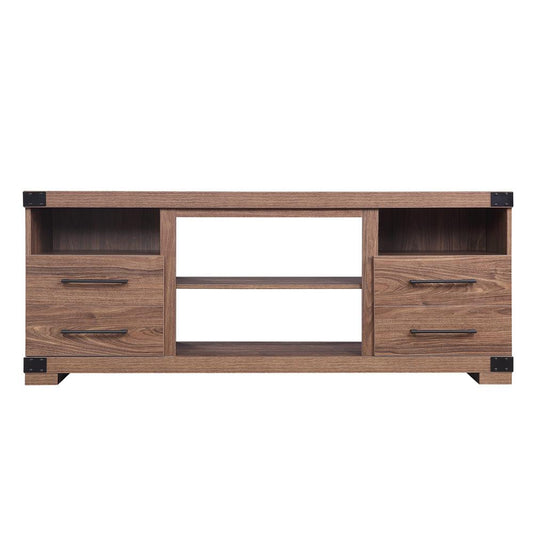 Manhattan Comfort - Richmond TV Stand with 2 Full Extension Drawers in Brown - TVFP1-BR veiw 1