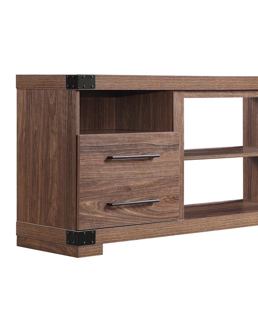 Manhattan Comfort - Richmond TV Stand with 2 Full Extension Drawers in Brown - TVFP1-BR veiw 7