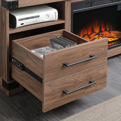 Manhattan Comfort - Richmond TV Stand with 2 Full Extension Drawers in Brown - TVFP1-BR veiw 9