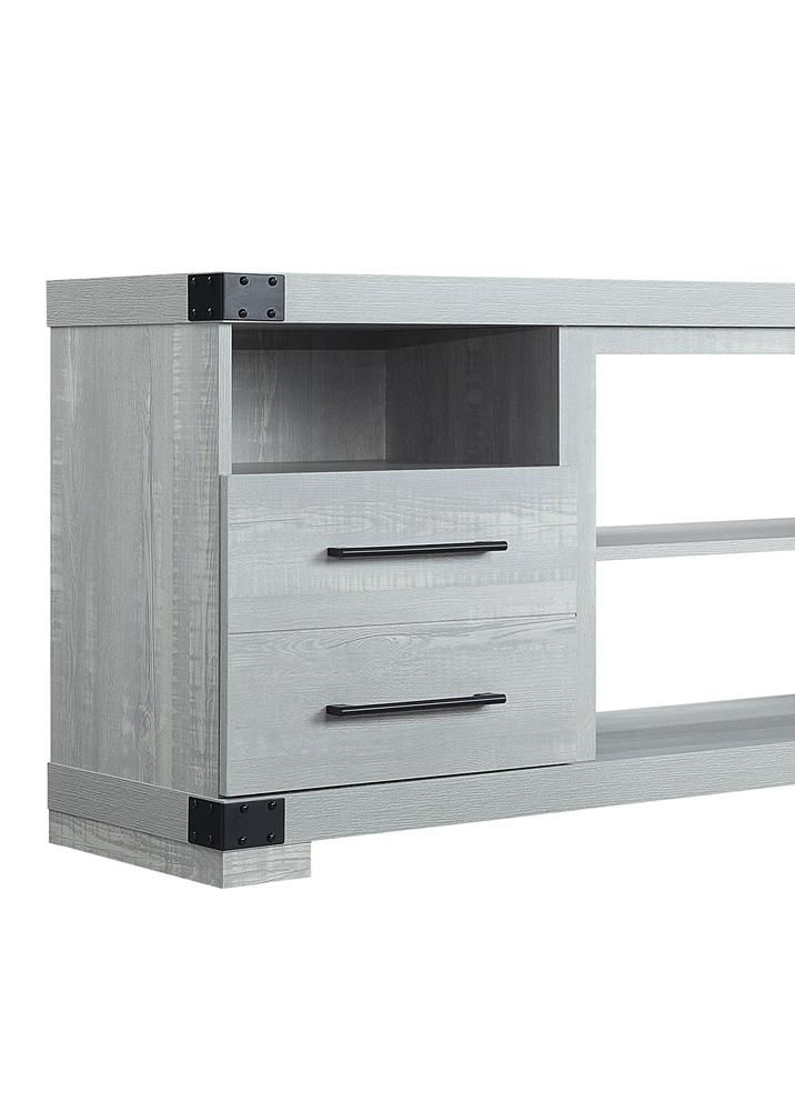 Manhattan Comfort - Richmond TV Stand with 2 Full Extension Drawers in Grey - TVFP1-GY veiw 7