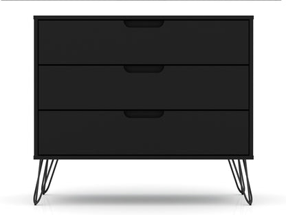 Manhattan Comfort - Rockefeller Dresser with 3 Drawers in Black - 103GMC2 veiw 1