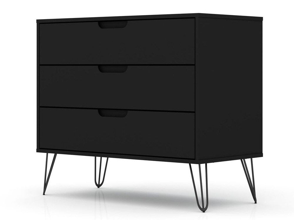 Manhattan Comfort - Rockefeller Dresser with 3 Drawers in Black - 103GMC2 veiw 2