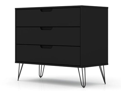 Manhattan Comfort - Rockefeller Dresser with 3 Drawers in Black - 103GMC2 veiw 2