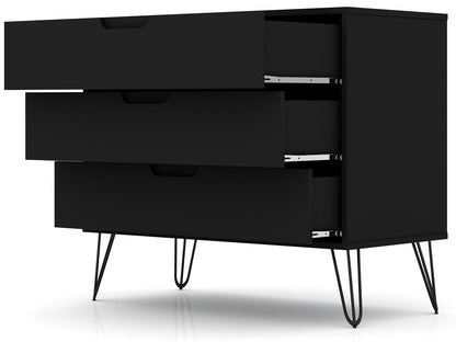 Manhattan Comfort - Rockefeller Dresser with 3 Drawers in Black - 103GMC2 veiw 3