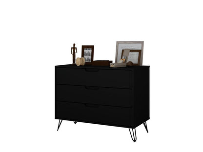 Manhattan Comfort - Rockefeller Dresser with 3 Drawers in Black - 103GMC2 veiw 8