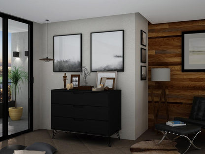Manhattan Comfort - Rockefeller Dresser with 3 Drawers in Black - 103GMC2 veiw 9
